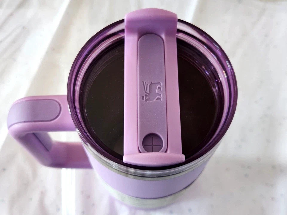 Purple Stars 40oz Insulated Tumbler Reusable Travel Cup with Lid