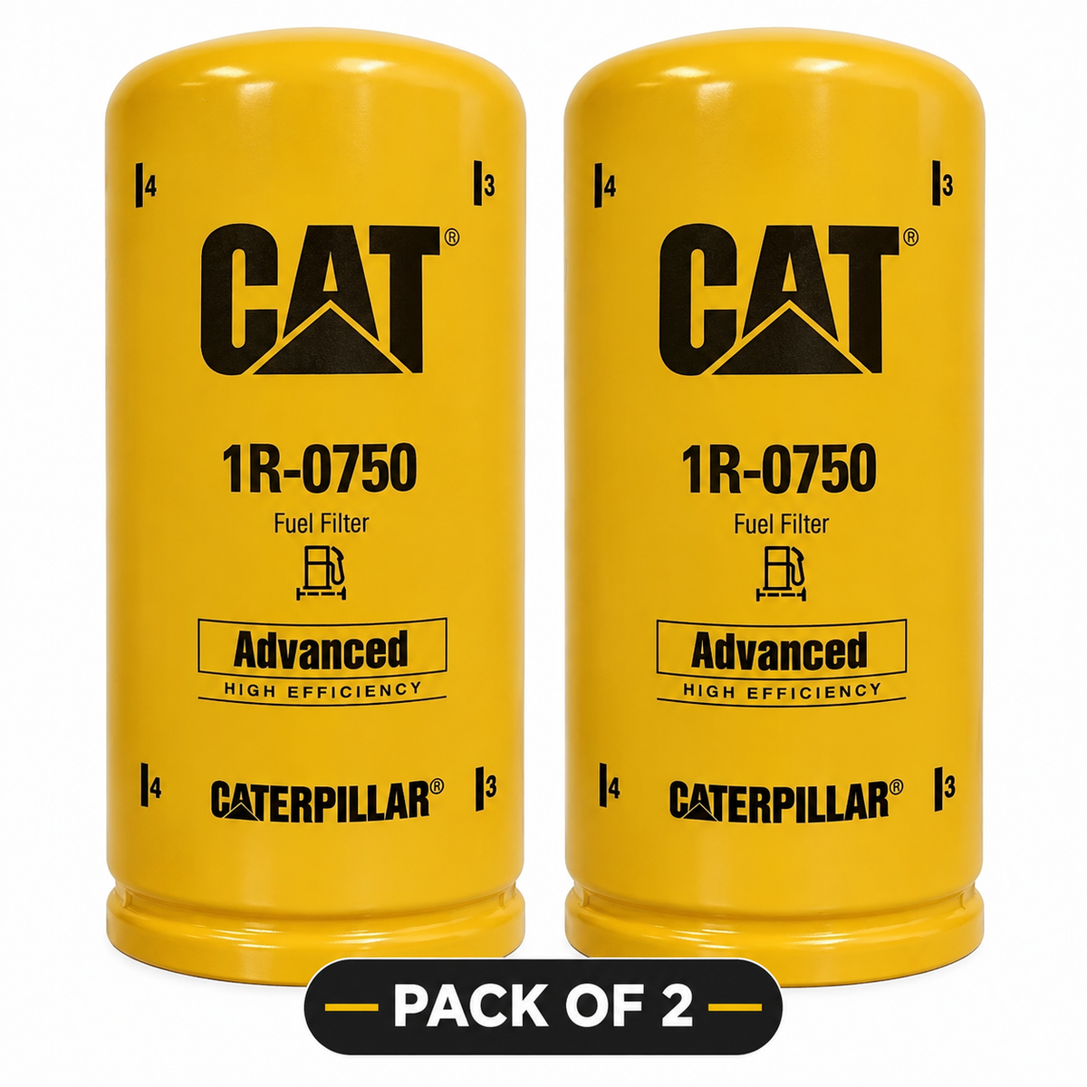 CAT 1R-0750 Advanced High Efficiency Fuel Filter Pack of 2 Caterpillar