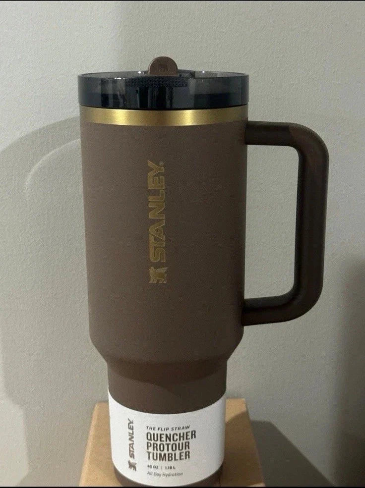 Stanley Espresso Gold The Quencher ProTour Flip Straw Tumbler 40 oz Insulated Cup