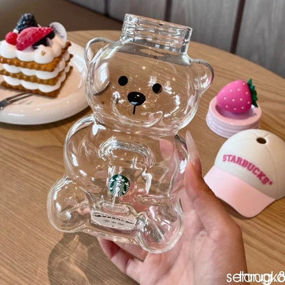 Starbucks Bearista Bear Cup Tumbler with Strawberry Topper & Baseball Cap – New