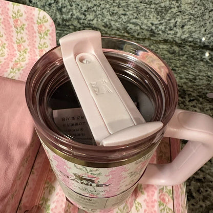 LoveShackFancy x Stanley 40oz Quencher Tumbler Blooming Heirloom Edition